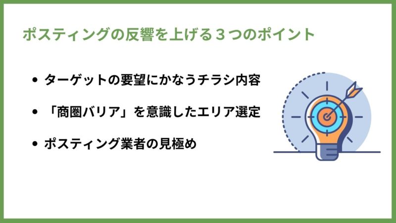 ポスティングの反響を上げる３つのポイント